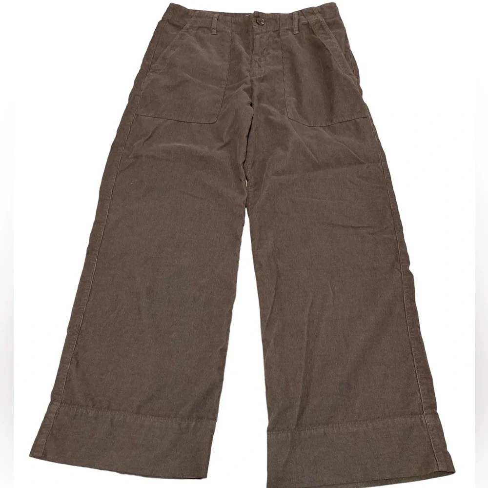 VELVET by Graham &Spencer brown corduroy wide leg cropped pants-8